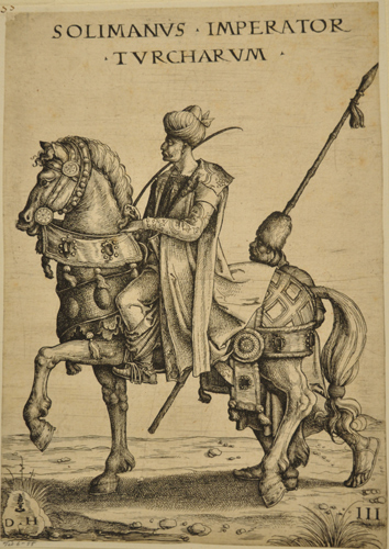 Hopfer Daniel - Il Sultano Solimano a cavallo accompagnato da un soldato (Serie Il sultano Solimano e il suo seguito, III)